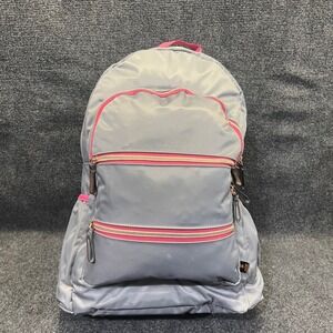 Walgreens CNDG-0131 Grey Pink Nylon Multi-Pocket Rose Gold Zippers Backpack‎